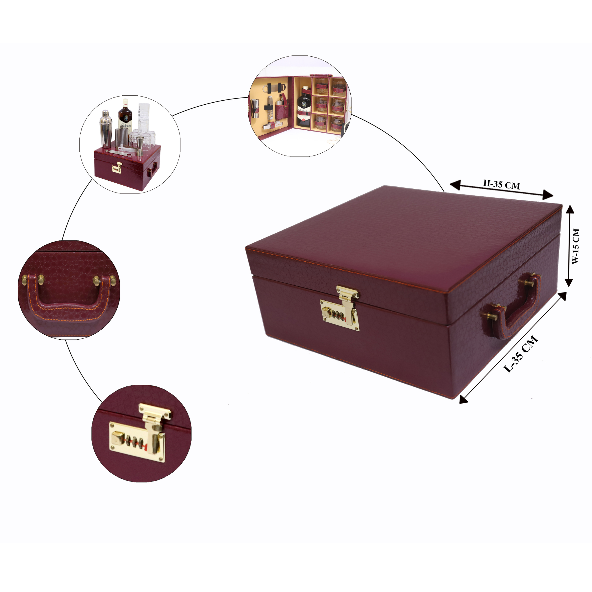 Cherry 6-Glass Wine Box