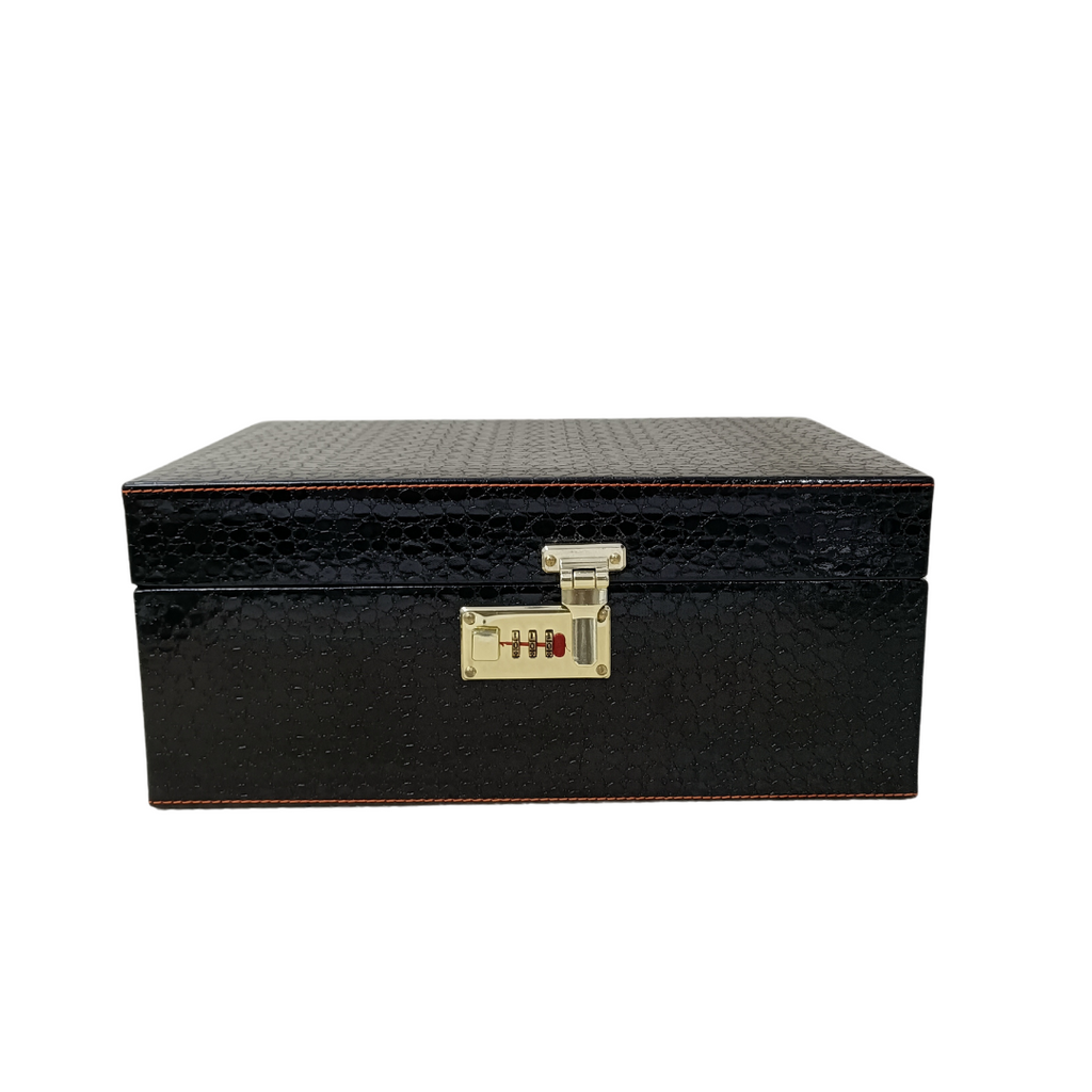 Croco Black 3-Glass Wine Box