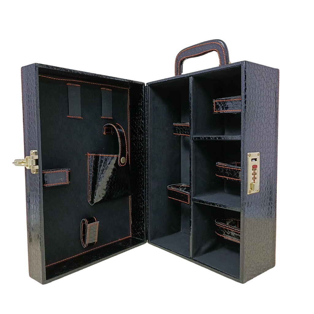 Croco Black 3-Glass Wine Box