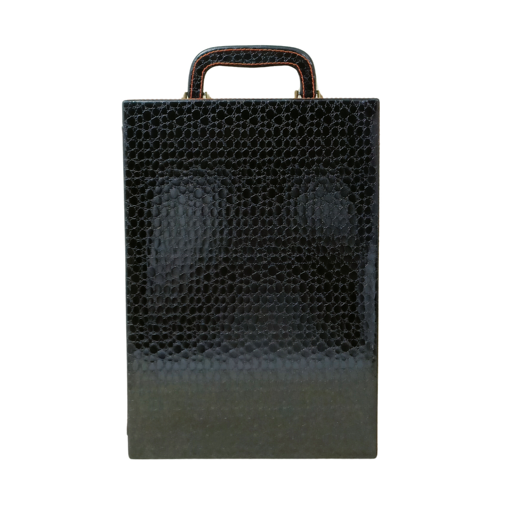 Croco Black 3-Glass Wine Box