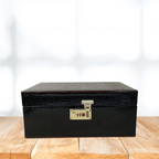 Croco Black 3-Glass Wine Box