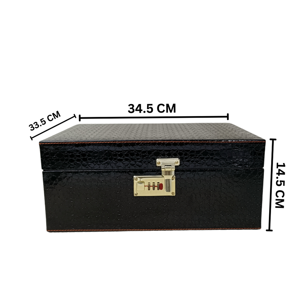 Croco Black 3-Glass Wine Box